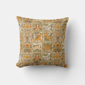 Almofada Azulejos Art Nouveau: Estilo Cerâmico Vintage