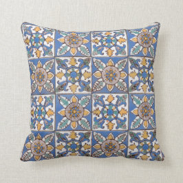 Almofada Azulejos Creme-Coloridos Handmade da parede do