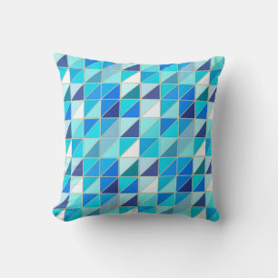 Almofada Azulejos de mosaico - máscaras de azul e de branc