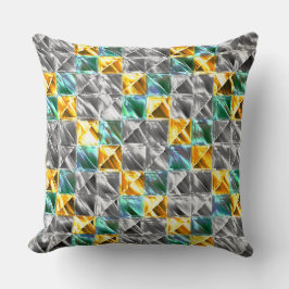 Almofada Azulejos de visores, ouros e prata ou manchados