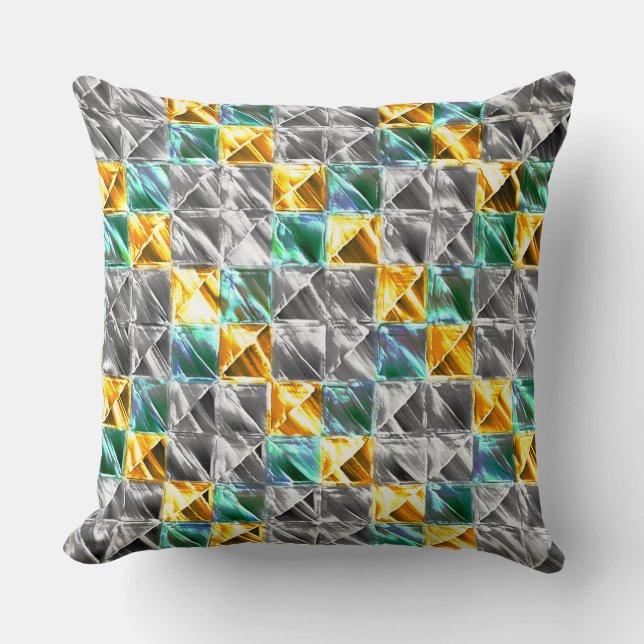 Almofada Azulejos de visores, ouros e prata ou manchados (Frente)