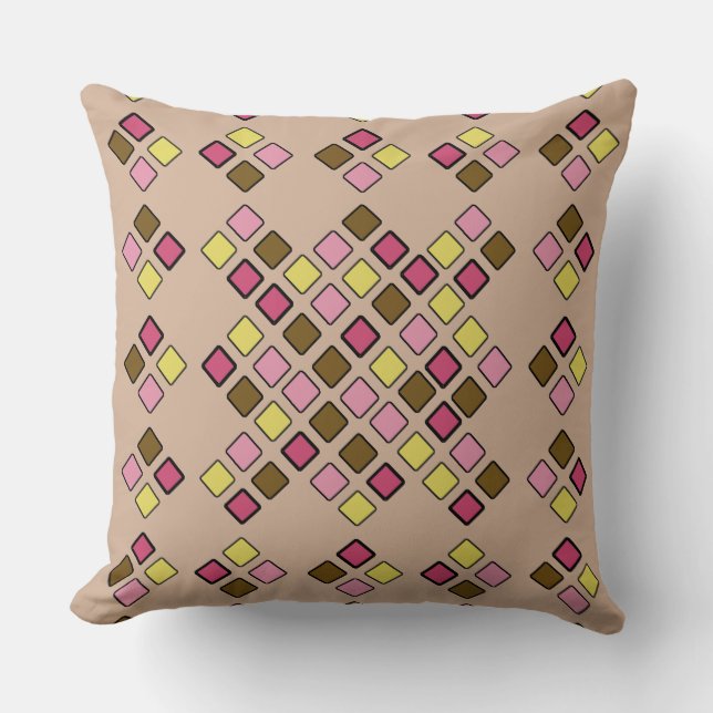 Almofada Azulejos geométricos Padrão 2 em 1 cor rosa person (Frente)