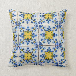 Almofada Azulejos Portugueses - Azulejo - Padrão Azul e Ama