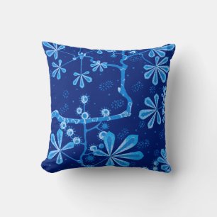 Almofada Azure Frost Flower Travesseiro decorativo