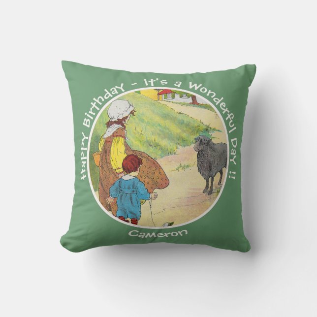 Almofada Baa, Baa, Ovelha Preta Coleção Festa de Aniversári (Frente)