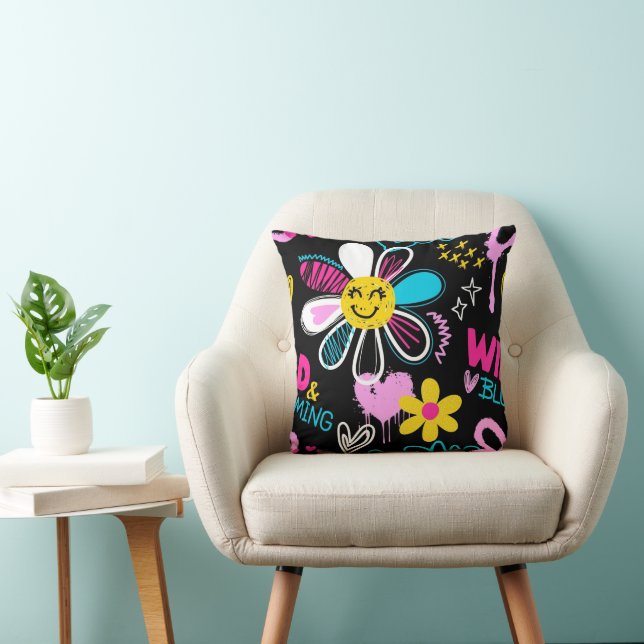 Almofada Babador de Bebê com Padrão de Grafite de Flor Sorr (Cadeira)