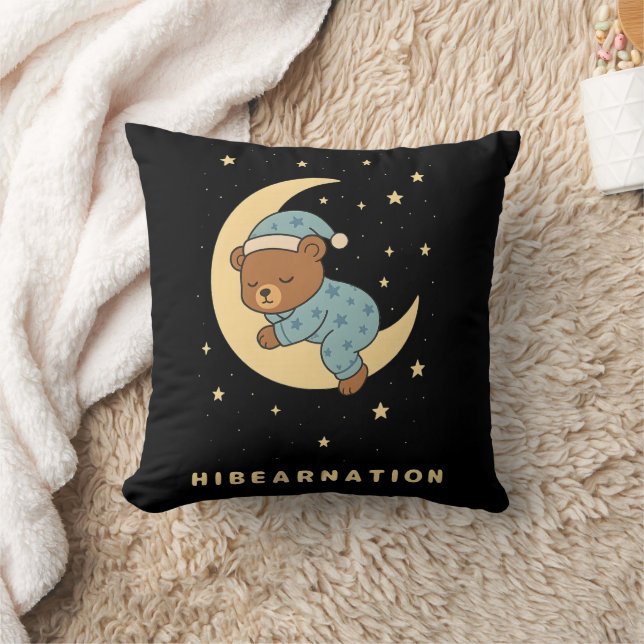 Almofada Baby Bear Hibernating on Moon (Cobertor)