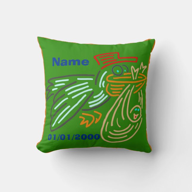 Almofada Baby Birthday Stort Travesseiro Verde (Frente)