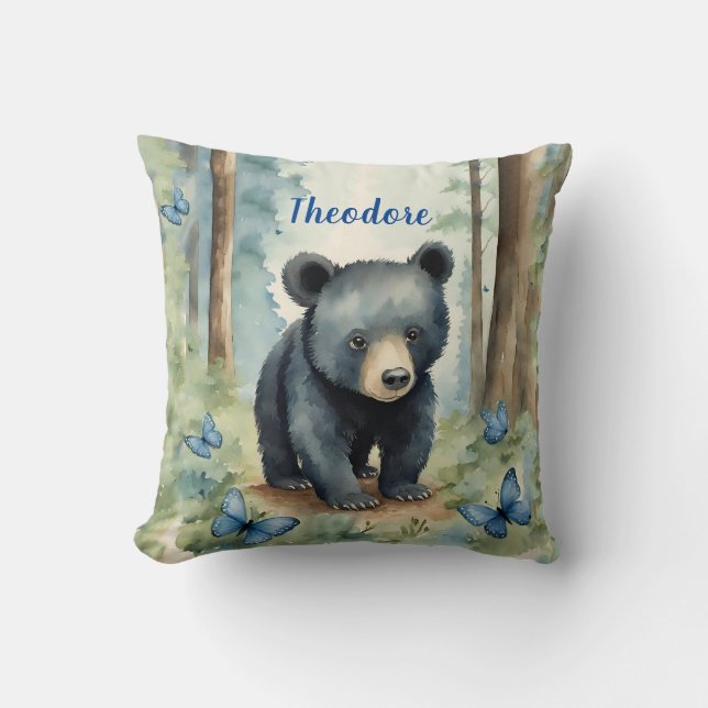 Almofada Baby Black Bear Boys Personalizados (Frente)