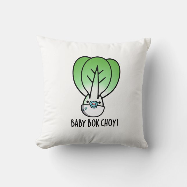 Almofada Baby Bok Choy Engraçado Veggie Pun (Frente)