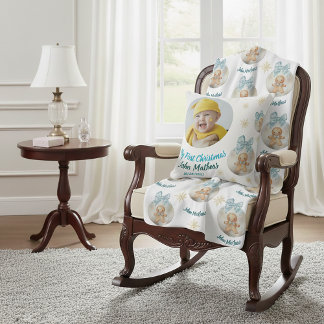 Almofada Baby boy First Christmas Gingerbread Photo & Name