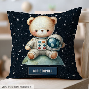 Almofada Baby Boy Room Travesseiro com Astronauta Teddy Bea