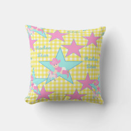 Almofada Baby Cowgirl Rodeo Star - Verificação Amarela