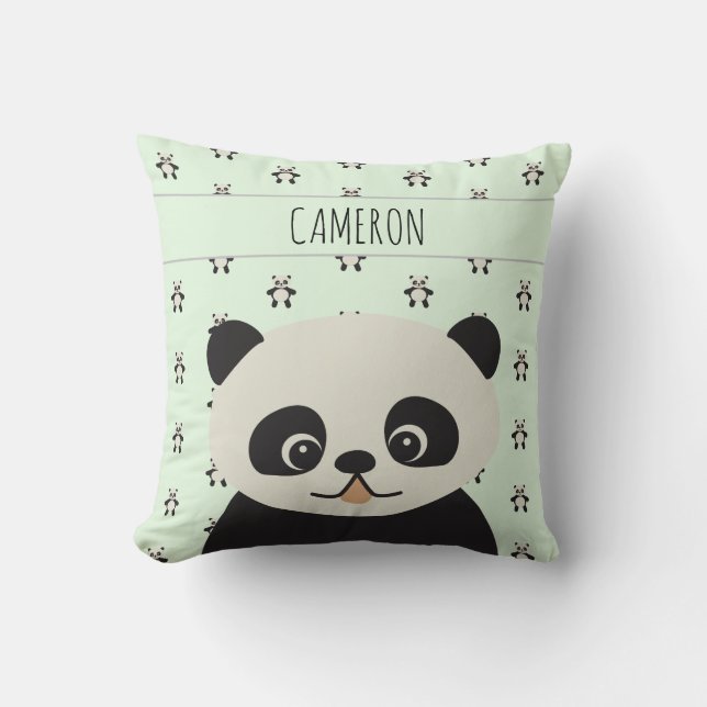 Almofada Baby Cute Panda bear Green Personalizado (Frente)