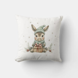 Almofada Baby Donkey no inverno Papai Noel dá 4