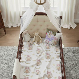 Almofada Baby Girl First Christmas Gingerbread Photo & Name