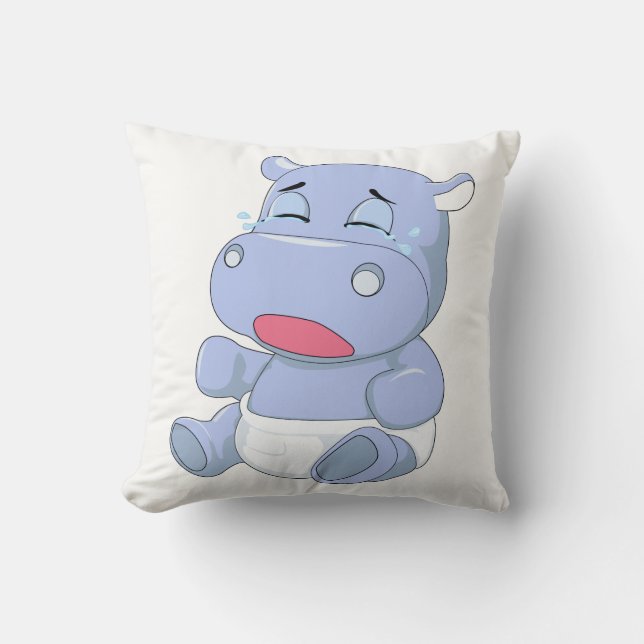 Almofada Baby Hippo Chorando (Frente)