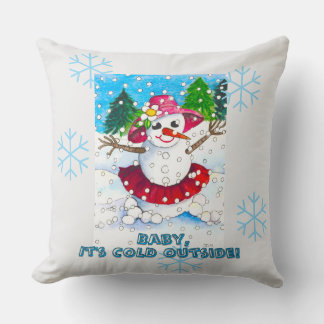 Almofada Baby it's Cold Outside 20" Throw Pillow