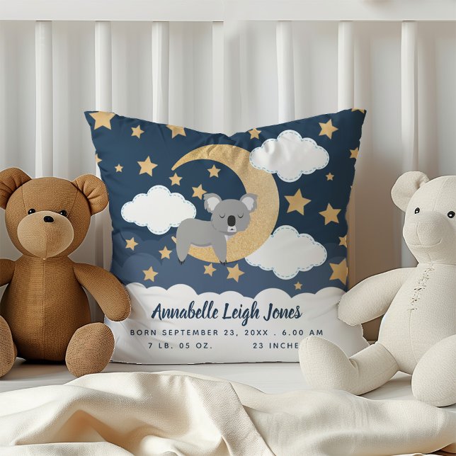 Almofada Baby Koala Moon Nursery Travesseiro decorativo (Criador carregado)