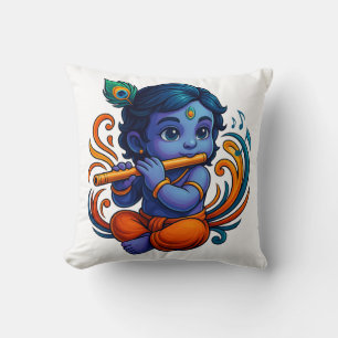 Almofada Baby Krishna com Flauta - Víbias da Paz 3D vibra
