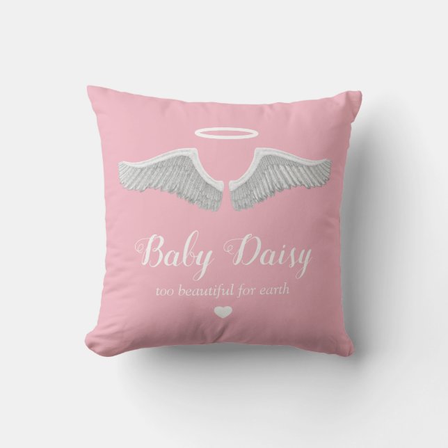 Almofada Baby Memorial | Anjo Menina Rosa (Frente)