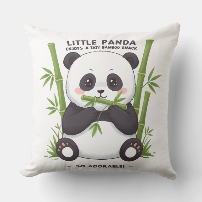 Almofada Baby Panda Snack Time Graphic Design (Frente)