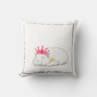 Almofada Baby Pygmy Hippo Princess Throw Pillow