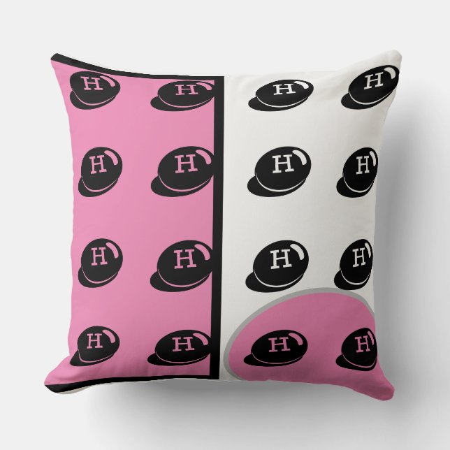 Almofada Baby RoomCUTE _PINK_WHITE_BLACK_CINZA RMDESIGNFLO5 (Frente)