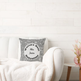 Almofada Babysitter Marbled Silver Gray Nanny Childcare