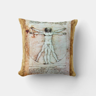 Almofada Bacia antiga do VITRUVIAN MAN