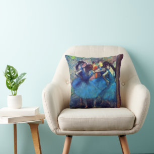 Almofada Bailarinas em Azul por Edgar Degas, Arte de Balé A