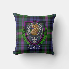 Almofada Baird Scottish Clan Tartan & Crest
