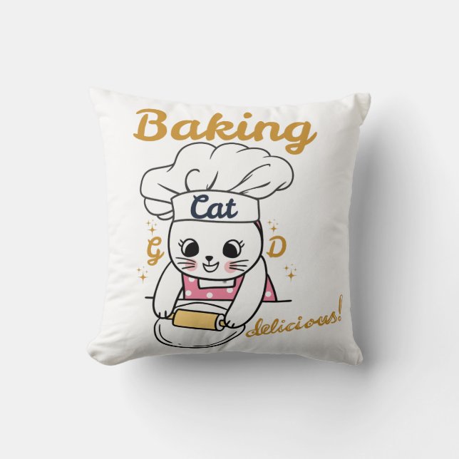 Almofada Baking de Design-DELICIOSO - Banho-Gato-Gato (Frente)
