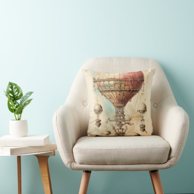 Almofada Balão de Ar Quente Steampunk (4) (Cadeira)