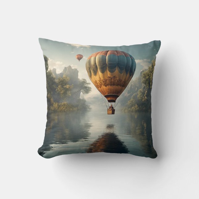 Almofada Balão de Ar Quente Vintage (Frente)