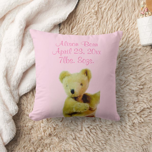 Almofada Balão do Urso Rosa-Rosa-chá de fraldas (Cobertor)