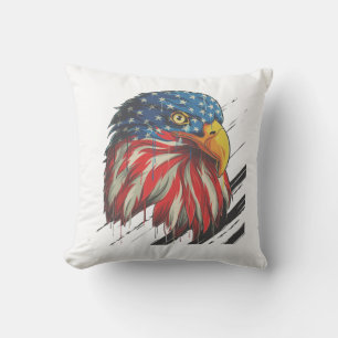 Almofada Bald Eagle Bird USA Bandeira Chorando Patriótico