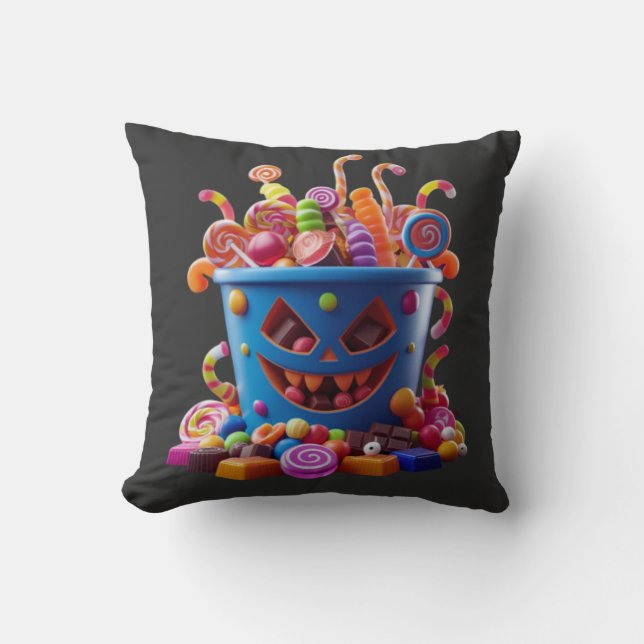Almofada Balde Spooky Candy - Tratamentos de Halloween (Frente)