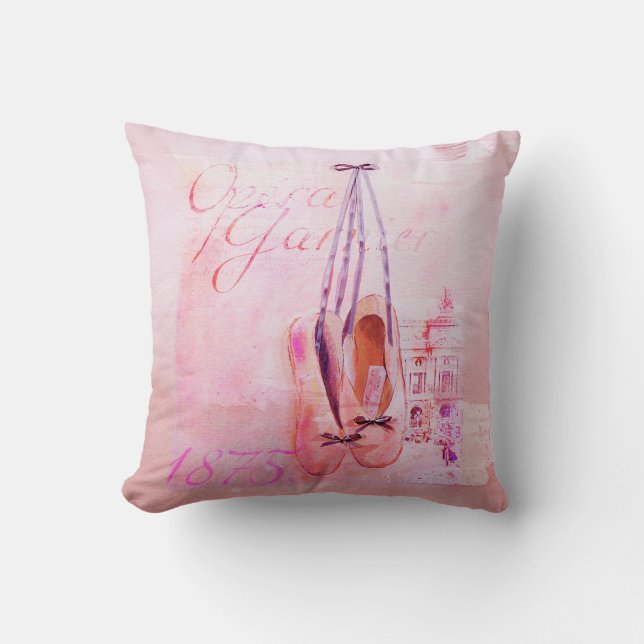 Almofada Balé cor-de-rosa do dançarino da bailarina da (Frente)