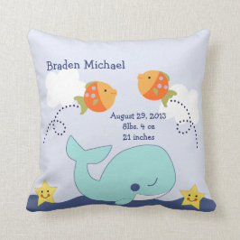 Almofada Baleia Azul Personalizada e Travesseiro de Peixe