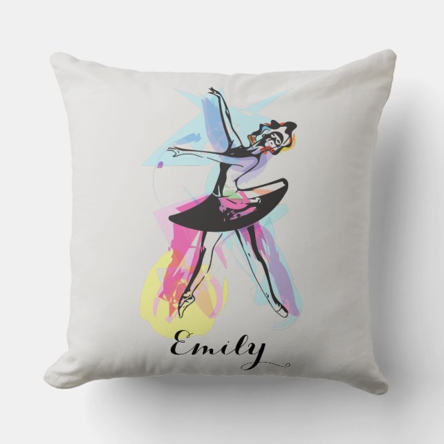 Almofada Ballerina Dancer Watercolor Personalizada (Frente)