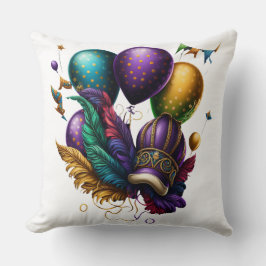 ALMOFADA BALÕES DE CHAPÉU DE GRAS MARDI VERDES DOURADOS PUR