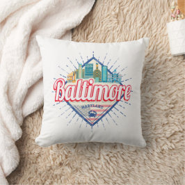 Almofada Baltimore Maryland United States Skyline Vintage