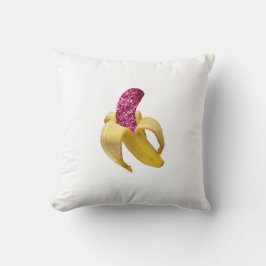 Almofada Banana com brilho rosa sujo parece deliciosa