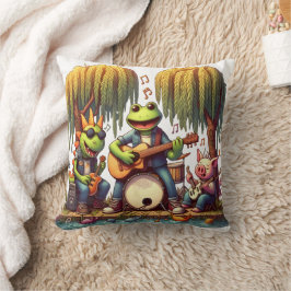 Almofada Banda de rochas de animais brincando em um Riversi