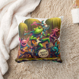 Almofada Banda Rochosa de Criaturas Coloridas em Montagem F