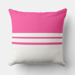 Almofada Bandas brancas cor-de-rosa-claro e cor-de-rosa-cla