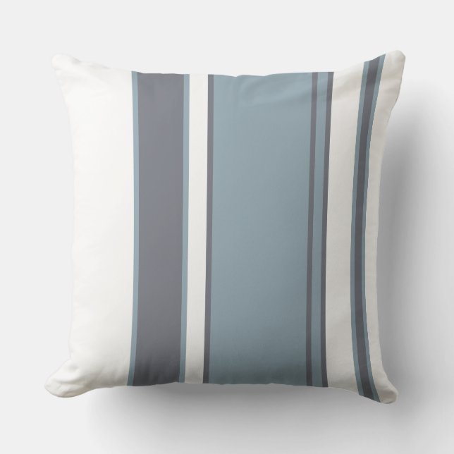 Almofada Bandas brancas e azuis (Frente)