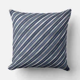 Almofada Bandas de Natal de Folha de Férias Azul e Prata