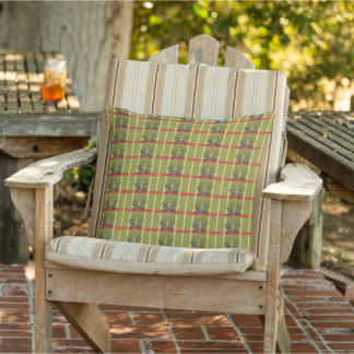 Almofada Bandas verdes e amarelas com Travesseiro decorativ